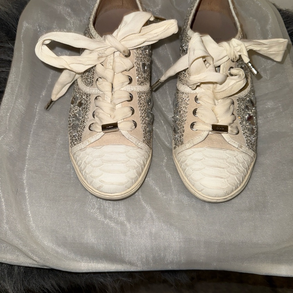 Donald J. Pliner Cream Woven Footwear